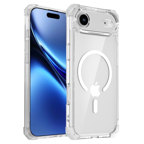 ShukZinfeo Compatible for iPhone 17 Air Case 6.5" Magnetic Clear [Compatible with Magsafe] [15FT Military-Grade Protective] Heavy Duty Shockproof Cover 2025