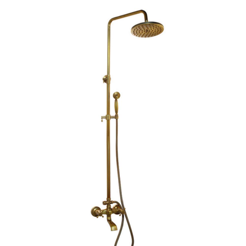 DFGHNBVC Rainfall Bathroom Shower Set Brass Antique Shower Mixers With Handshower Single Handle Wall Mounted Shower Faucet Tap