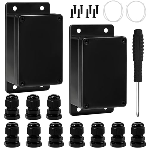 WEFHEF 2PCS Caja de Conexiones Electricas, Caja Electrica Exterior Impermeable IP65, Caja de Derivación Eléctrica con 10 Conectores, Cajas de Proyectos Electrónica de Plástico 100x68x50 mm