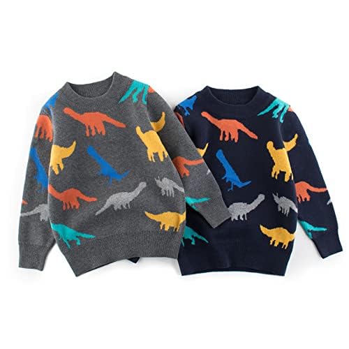 Pull dinosaure enfants en tricot idéal pour l'école et les sorties de 2 à 8 ans