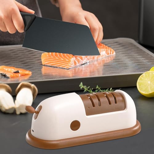 Affûteur de couteaux de chef et ciseaux électrique rechargeable pour cuisine