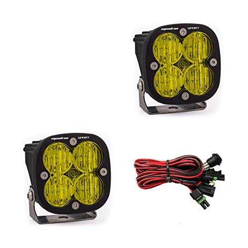 Baja Designs Squadron Sport Led Pair Wide Cornering Amber Light Kit & Rock Guard #TOP1