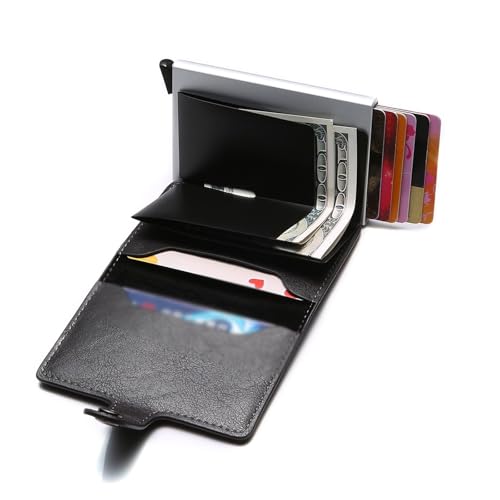 men's wallet Vintage Mini ID Card Holder Wallet for Men Slim PU Leather Business Purse with Hasp Closure3