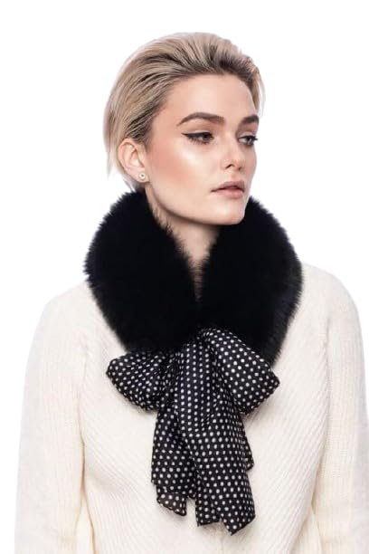 Patakadevi Black Soft Fur Scarf | Winter Outings Party Travel | Faux Fur Shawl Cozy Warm Layered Look Elegant Black Wrap for Women Lightweight Comfortable Stylish Fashionable Coverage-image-14