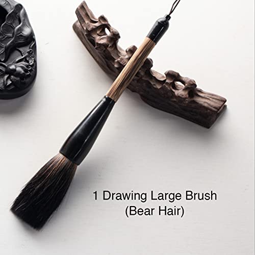 Lafuture 20 Pcs Writing Brush Chinese Calligraphy Brush Set Kanji Japanese Sumi Painting Drawing Brushes 19 Piece/Set+Roll-Up Bamboo Brush Holder #TOP2