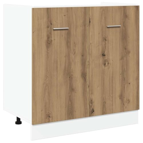 vidaXL Meuble sous évier Lyon Chêne Artisanal 80 x 46 x 81,5 cm Bois d'ingénierie