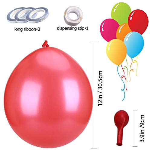 Felice Arts 12 Kinds of Rainbow Colorful Party Latex Balloons for Birthday,Wedding,Baby & Bridal Shower Party Decoration,Children\'s Day Supplies(12in&120pcs) - Thumbnail 3