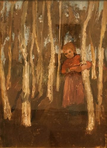 Toile Fille dans une forêt de bouleaux par Paula Modersohn Becker 60x90cm