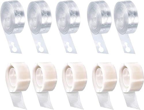 BetterJonny 10 Rolls Balloon Arch Kit, 5 Rolls 16.4 Feet Balloon Tape Strips & 5 Rolls Balloon Dots Stickers for Birthday Party Wedding Decoration