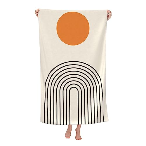 VOOHDDY Abstract Boho Simple Modern Aesthetic Minimalism Beach Towel Large Soft Absorbent Microfiber Quick Dry Oversized Bath Towels for Bathroom Women Men Pool Camping Travel Swimming Picnic Sports