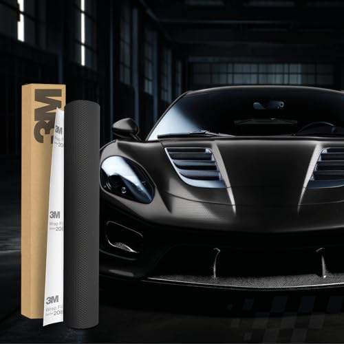 Finest Folia 3M 2080 Lámina autoadhesiva para coche, moto, barco, protector de pintura 3D con canales de aire para lámina (MX12 Matrix Black, 50 x 152 cm)