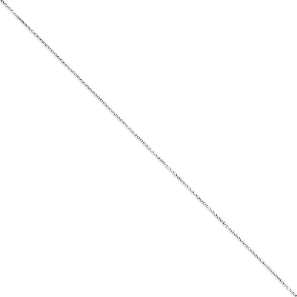 Real 14kt White Gold 1.0mm Parisian Diamond Cut Wheat Chain; 10 inch; Lobster Clasp