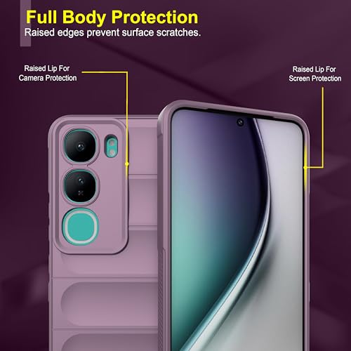 Image of amazon basics Back Case Cover for Vivo Y300 5G | Compatible for Vivo Y300 5G Back Cover | Liquid Silicon Magic Case with Camera Protection | Lavender