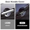 XhuangTech Car Door Handle Cover for Mini F54 F55 F56 F60, Waterproof ABS Door Trim Anti-Scratch Replacement Decor, Self-Adhesive Car Handle Sticker Exterior Accessories (4, Black) #3