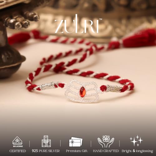 Image of 925 Sterling Silver Trinetra Luxury Rakhi for Bhai Cotton Thread | Rakshabandhan Rakhi With Fragrance Greeting Card & Roli Chawal and Certificate of Authenticity 925 Silver