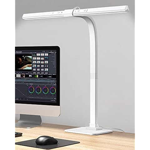 KableRika Schreibtischlampe LED Dimmbar, 12W Augenschutz Architektenlampe, Verstellbarer Schwanenhals Arbeitslampe Cover