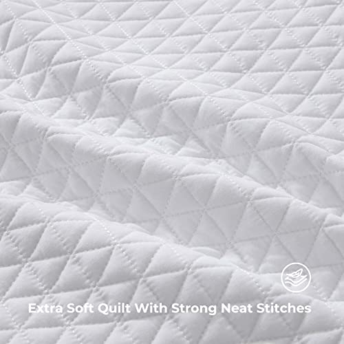 Veeyoo White Quilt King Size - Extra Soft Lightweight King Quilt Sets, Microfiber Wrinkle Resistant Bed Quilt Bedspread For All Seasons #TOP2