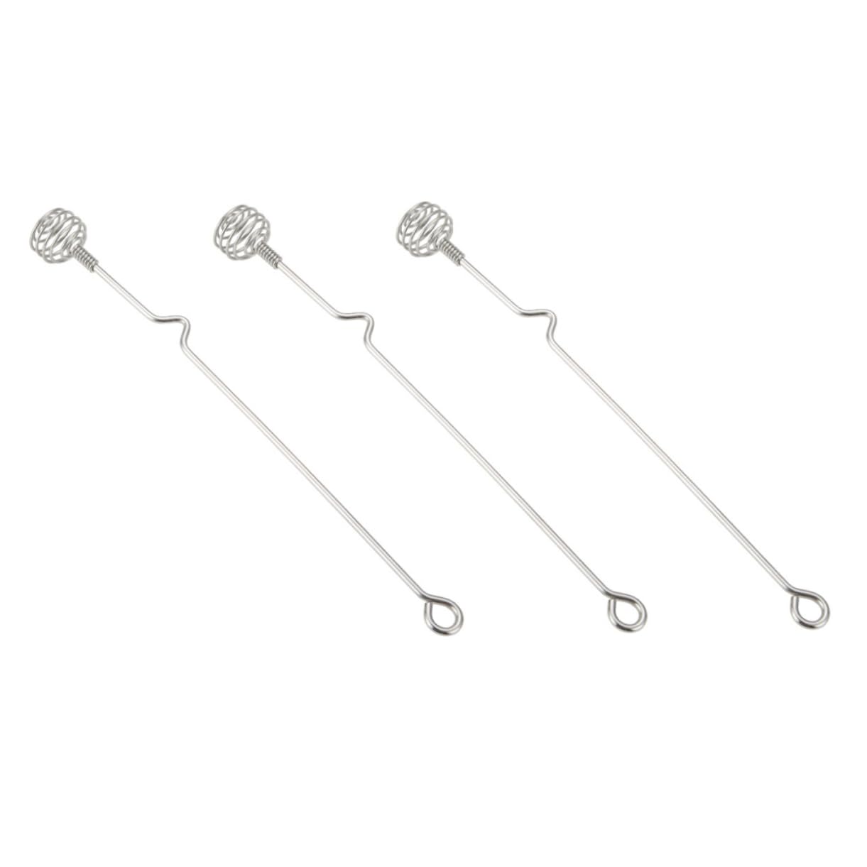 HOLIDYOYO 3pcs Stirring Rod Creme De Menthe Syrup Stirrer Coffee Stir Sticks Honey Spoons Syrup Dipper Stick Server Coffee Mixer Wand Honey Drizzle Stick Silver Stainless Steel re-usable
