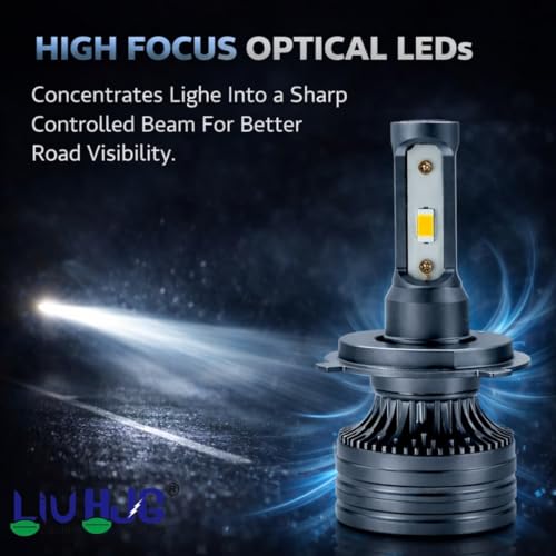 Image of 130W H4 LED Headlight Bulb for Bike & Car, 13000 Lumens Super Bright 6000K White Light, Hi-Low Beam, Plug & Play Installation, Long Lasting LED Headlamp