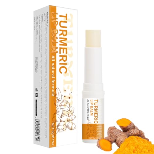 Turmeric Lip Balm for Smokers With Root Oil - Brightening for Dark Lips, Long-Lasting Moisturizer...
