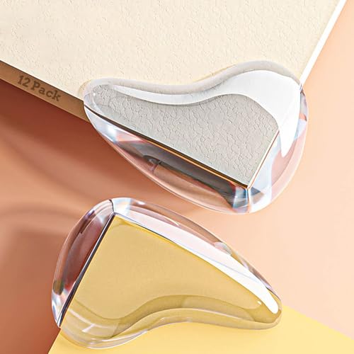 Image of 8 /12 /24 Pack Transparent PVC Table Corner Protectors Guards, Universal Furniture Corner Protectors, Edge Safety Cover Sharp Bumper Sticker Guards for Table Furniture (Waterdrop-Shape, 12Pack)