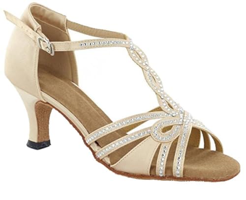 Chaussures de Jazz Moderne Femme Beige Haute Qualité avec Talon Élégant de 6cm