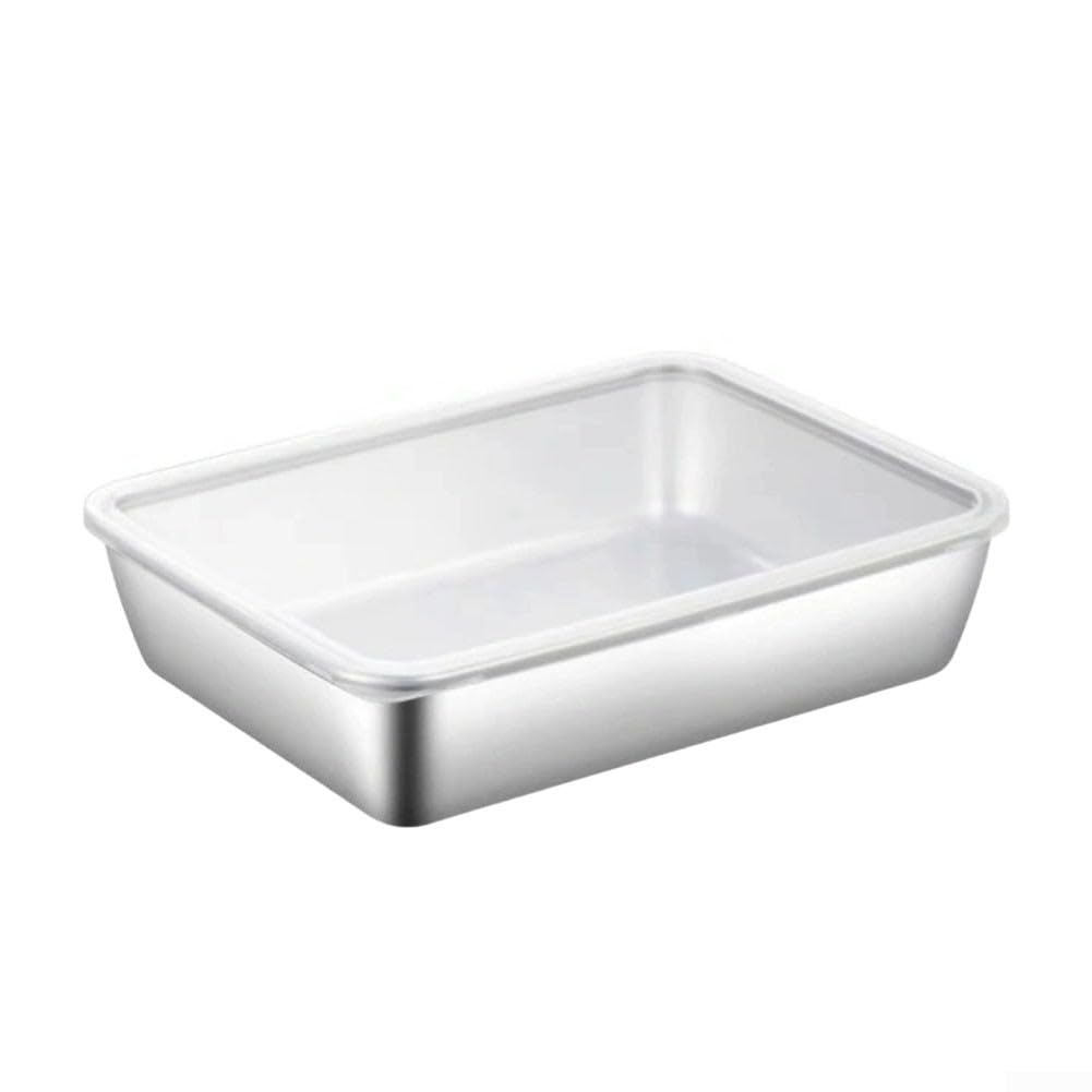 Whychstore Bandejas de almacenamiento de alimentos de acero inoxidable, caja de conservación de alimentos para cocinas familiares, hoteles, restaurantes y otros establecimientos de alimentos (B)