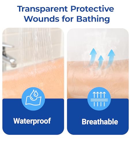MasterMo Transparent Film Dressing 50 Packs, Waterproof Adhesive Clear Bandages 2.3 in x 2.7 in, Wound Cover for IV Shield, Tattoo Aftercare Bandage,Clear Bandage Tape for Wound Care — view 5