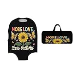 GSDKKHG Funda De Maleta Con Bolsa De Viaje Girasol Mariposa Diseño Con Frase Inspiradora Para Maletas De 18–32 Pulgadas(L(26-28inch))