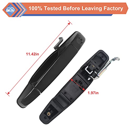 Zonfant Exterior Black Door Handle 4Pcs Front Rear Driver & Passenger Compatible With 2007-2014 Chevy Avalanche Silverado Suburban Tahoe Cadillac Escalade Gmc Sierra Yukon, Replace#22738721 22738722 #TOP4