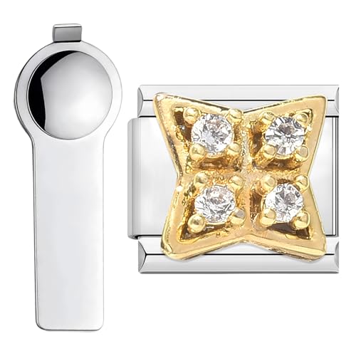 VLYX Personalized Gold Charms with Tool, Fits 9mm Italian Chain-Link Bracelets