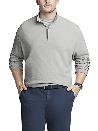 Van Heusen mens Big and Tall Flex Long Sleeve 1/4 Zip Ottoman Solid Shirt2