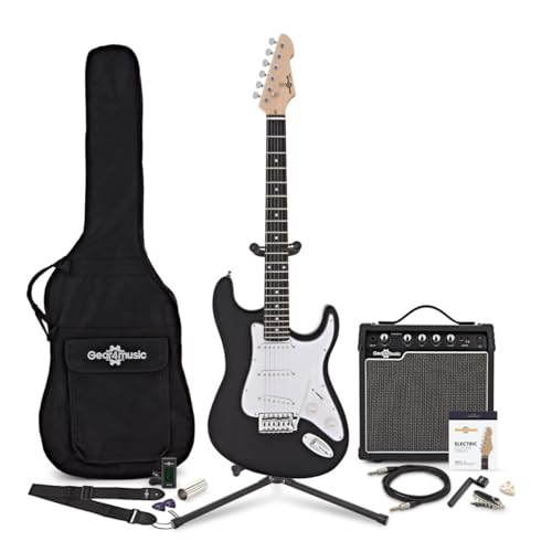 LA Chitarra Elettrica nera, Amplificatore per Chitarra da 15W e