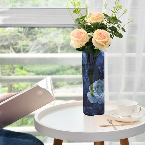 Vase en plastique bleu roi grand format 30 cm de haut pour centre de table