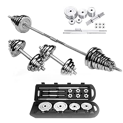 YAWOTS Adjustable Dumbbells Barbell Weights Set with Bar - Free Weights 2-in-1 Dumbbells Set Strength Exercise Fitness Equipment for Home Office Gym 110LBS (Adjustable Dumbbells 110LB)