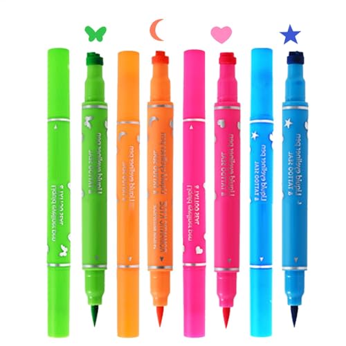 Liner de dos cabezas de doble cabeza, delineador de líquido de doble extremo | Sello de delineador de líquido - Conjunto de 4 herramientas de maquillaje impermeables para mujeres, cosméticos portátile