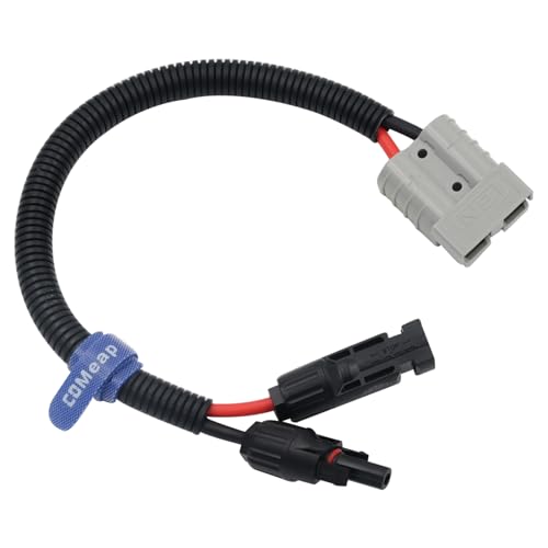 COMeap Solar Panel Connector for Anderson 10AWG, Compatible with MC-4 to 50A/600V Anderson Adapter Plug Charge Extension Cable for Solar Generator Inverter Battery Pack Charger Kit 1.34ft(0.41m)