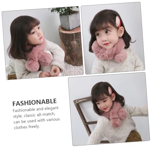 Homoyoyo Plush Scarf - Warm Fluffy Fleece Neck Warmer for - Soft Faux Fur Collar in Pink, Pink, 65X5CM4