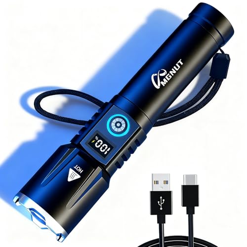 [Upgraded Light Source] LED Torches Rechargeable, [Super N53 Magnets] Alloy Lightweight 30000 High Lumens White Laser Flashlights, 30W Super Bright Torch with Magnetic, Adjustable Focus