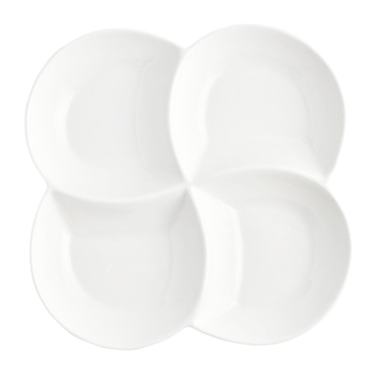 Assiette à Compartiments 4 Sections en Céramique, Surface Lisse