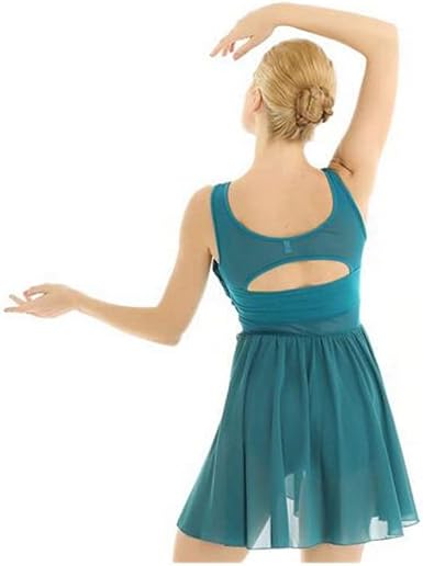 Justaucorps Danse Lyrique Moderne Femme - Léotard Gymnastique Sans Manches S-XXL