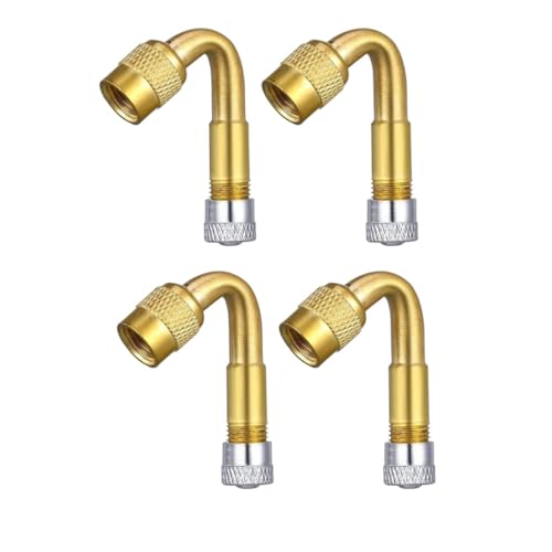 Manovella Fahrradventil Verlängerung - Ventiladapter - Ventilverlängerung Set für Auto, Motorrad. Roller, Scooter Fahrrad Schubkarren (4 x 45 Grad)