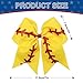 12 PCS Softball Baseball Cheer Bows, Sparkly Rugby Hair Bows with Elastic Hair Ties Accessories for Teens Girls Women Cheerleading Softball Competition Sports (Yellow Red)