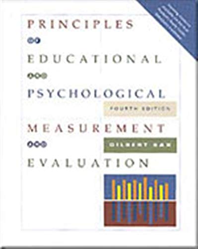 Principles of Educational and Psychological Measurement and Evaluation Principles of Educational and Psychological Measurement and Evaluation