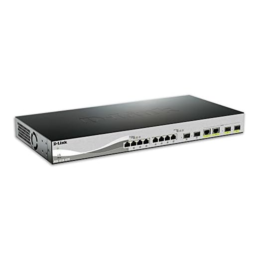 D-Link DXS-1210-12TC 10G Gigabit Managed Smart Switch (12 Ports, davon 8 x 10GBASE-T, 2 x SFP+ und 2 x 10GBASE-T/SFP+ Combo-Ports)
