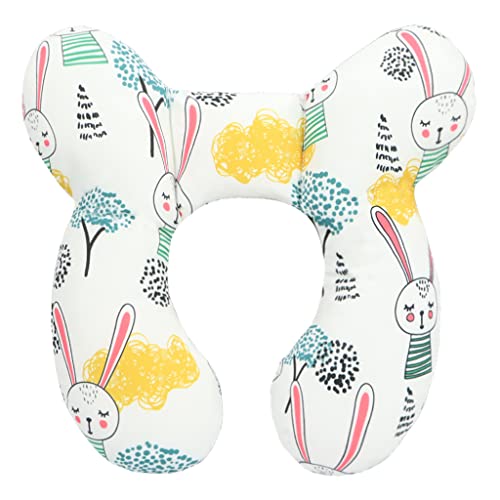 Image of vocheer Baby Travel Pillow(Upgraded), Head and Neck Support Pillow for Pushchair, Car Seat,Stroller, Bouncer, Cotton(Rabbit)