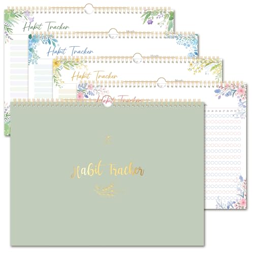 BIROYAL Undated 12M Habit Tracker 8.6"x11.2" Spiral Binding