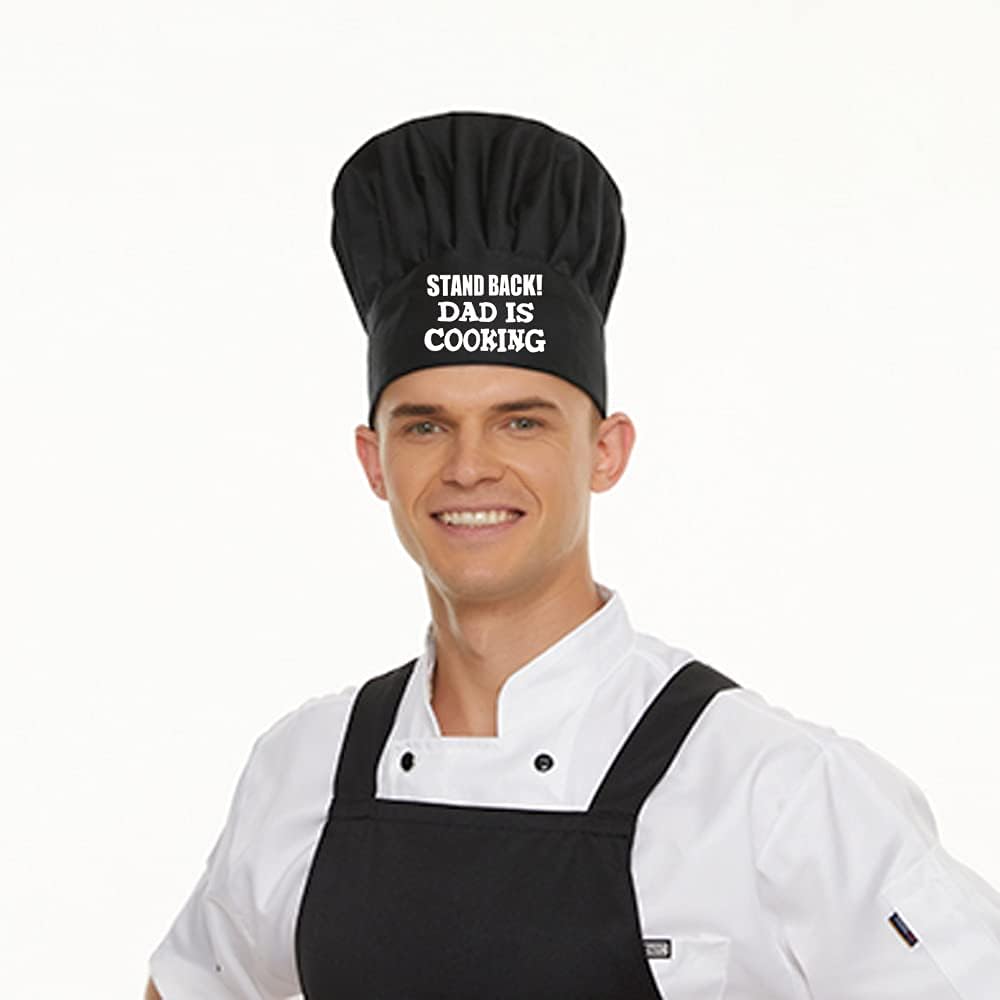 AGMdesign Stand Back! Dad is Cooking Funny Chef Hat, Funny Chef Wear, Adjustable Kitchen Cooking Hat for Men & Women Black, Mother's Day/Father's Day/Birthday Gift for Him, Her, Mom, Dad, Friend - Image 4