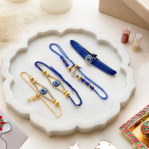 Image of Premium Handmade Designer Rakhi Set for Brother and Bhabhi Adjustable Couple Rakhi with Roli Chawal & Nariyal