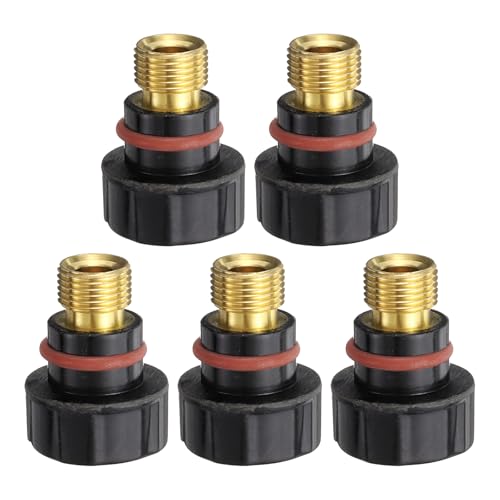 sourcing map 5pcs TIG Back Cap 57Y04 Fit Welding Torch WP-17, WP-18, WP-26 Long Back Cap for TIG Torch Part Accessory Replacement Part